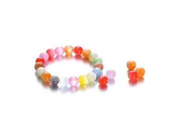 Listing 7 of 10 for 10/20Pcs/Lot 8/10/12mm Resin Imitation Cat Eye Round Beads For Handmade Making