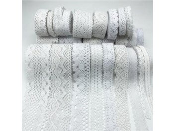 Listing 4 of 10 for 10mm-50mm 2yards White Cotton Lace Ribbon For Apparel Sewing Fabric Trim Cotton