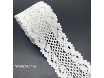 Listing 5 of 10 for 10mm-50mm 2yards White Cotton Lace Ribbon For Apparel Sewing Fabric Trim Cotton