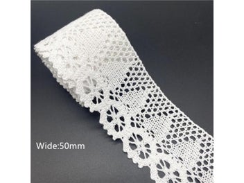 Listing 6 of 10 for 10mm-50mm 2yards White Cotton Lace Ribbon For Apparel Sewing Fabric Trim Cotton