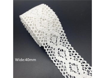 Listing 7 of 10 for 10mm-50mm 2yards White Cotton Lace Ribbon For Apparel Sewing Fabric Trim Cotton