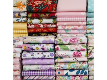 Listing 4 of 10 for DIY Patchwork Fabric Pink Rose Pattern Material For Hair Bows Sewing Quilt Doll