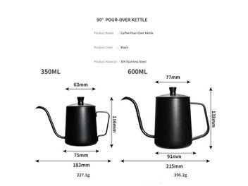Listing 4 of 10 for 350ml 600ml Drip Kettle Coffee Tea Pot Non-stick Coating Food Grade Stainless