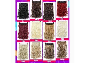 Listing 3 of 8 for DIFEI Synthetic 24 Inch 5 Clip Long Curly Women Clip In Hair Extensions Black