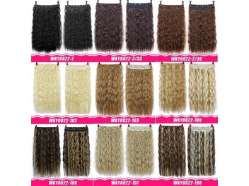 Listing 4 of 8 for DIFEI Synthetic 24 Inch 5 Clip Long Curly Women Clip In Hair Extensions Black