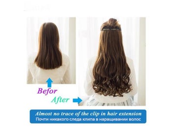 Listing 5 of 8 for DIFEI Synthetic 24 Inch 5 Clip Long Curly Women Clip In Hair Extensions Black