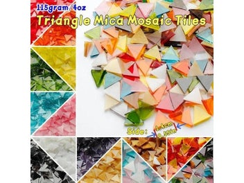 Listing 3 of 10 for 115g/4oz(approx. 190pcs) Triangle Translucent Mica Mosaic Tiles Colorful Glass