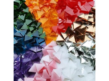 Listing 5 of 10 for 115g/4oz(approx. 190pcs) Triangle Translucent Mica Mosaic Tiles Colorful Glass