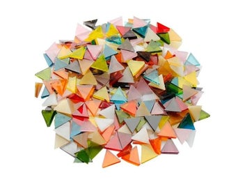 Listing 6 of 10 for 115g/4oz(approx. 190pcs) Triangle Translucent Mica Mosaic Tiles Colorful Glass