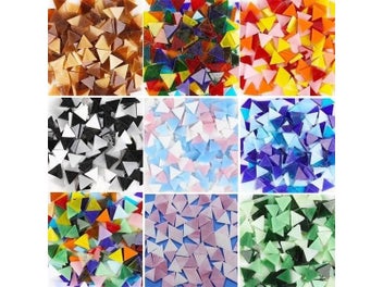 Listing 8 of 10 for 115g/4oz(approx. 190pcs) Triangle Translucent Mica Mosaic Tiles Colorful Glass