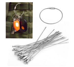 Listing 1 of 5 for 10Pcs Stainless Steel Wire Keychain Tag Rope Wire Cable Loop Screw Lock