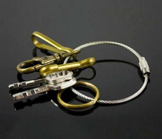 Listing 3 of 5 for 10Pcs Stainless Steel Wire Keychain Tag Rope Wire Cable Loop Screw Lock