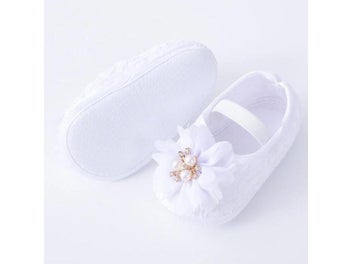 Listing 7 of 11 for 0-18months Baby Girls Shoes And Headband Soft Sole Non-Slip Pearl Flower
