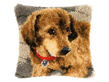 Listing 6 of 10 for Animal Series Cat Dog Panda Latch Hook Kit Pillow Embroidery Owl Tiger Rabbit