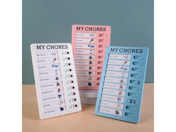 Listing 3 of 10 for Kids Chore Chart Plastic Checklist Task Board Detachable To Do List My Chores