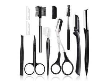 Listing 3 of 9 for Black Eyebrow Trimming Scissors Stainless Steel Tweezers Eyebrow Scraping