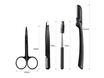 Listing 5 of 9 for Black Eyebrow Trimming Scissors Stainless Steel Tweezers Eyebrow Scraping