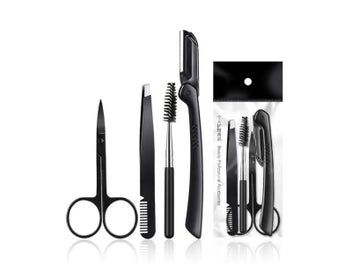 Listing 6 of 9 for Black Eyebrow Trimming Scissors Stainless Steel Tweezers Eyebrow Scraping