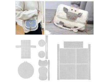 Listing 3 of 9 for 1 Set Plastic Knitting Helper Knit Sheet DIY Wire Woven Hanging Bag Easy