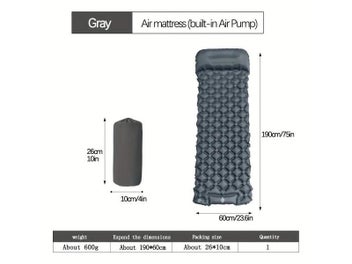 Listing 1 of 9 for Ultralight Outdoor Camping Inflatable Mattress With Built-in Pump And Pillows