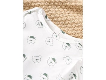 Listing 4 of 10 for 3-24 Months Baby Boy Cute Little Bear Printed Clothing Set White Long Sleeved