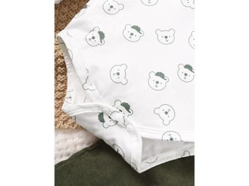 Listing 5 of 10 for 3-24 Months Baby Boy Cute Little Bear Printed Clothing Set White Long Sleeved