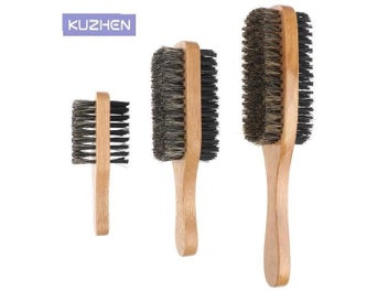 Listing 3 of 8 for Men Boar Bristle Hair Brush - Natural Wooden Wave Brush For Male Styling Beard