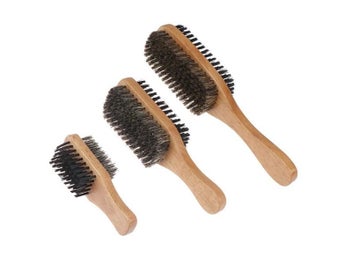 Listing 4 of 8 for Men Boar Bristle Hair Brush - Natural Wooden Wave Brush For Male Styling Beard