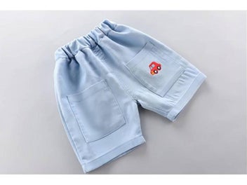 Listing 9 of 11 for High-Quality Baby Boys Polo Shirt Handsome Denim Shorts 2-Piece Set Kids Girls