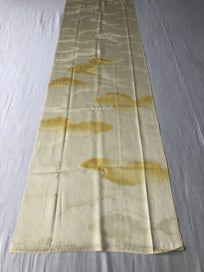Listing 2 of 16 for Vintage Japanese Yellow Cloud Woven Silk Kimono Panel Fabric Piece