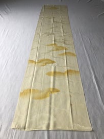 Listing 6 of 16 for Vintage Japanese Yellow Cloud Woven Silk Kimono Panel Fabric Piece