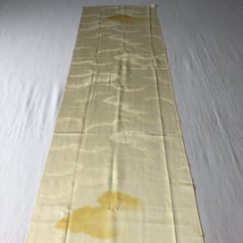 Listing 9 of 16 for Vintage Japanese Yellow Cloud Woven Silk Kimono Panel Fabric Piece