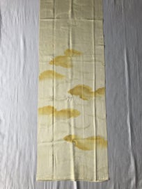 Listing 8 of 16 for Vintage Japanese Yellow Cloud Woven Silk Kimono Panel Fabric Piece