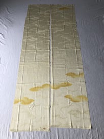 Listing 2 of 15 for Japanese Yellow Cloud Woven Silk Vintage Kimono Panels X2 Fabric Pieces
