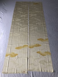 Listing 8 of 15 for Japanese Yellow Cloud Woven Silk Vintage Kimono Panels X2 Fabric Pieces
