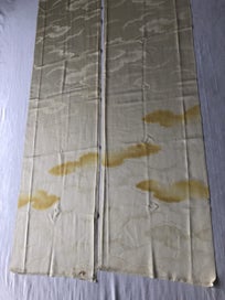 Listing 6 of 15 for Japanese Yellow Cloud Woven Silk Vintage Kimono Panels X2 Fabric Pieces