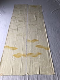 Listing 11 of 15 for Japanese Yellow Cloud Woven Silk Vintage Kimono Panels X2 Fabric Pieces