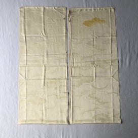 Listing 12 of 15 for Japanese Yellow Cloud Woven Silk Vintage Kimono Panels X2 Fabric Pieces