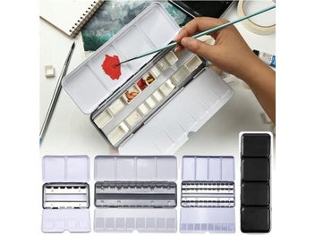 Listing 3 of 9 for Art Supplies Creative Empty Paint Palette Watercolor Storage Case Pigment Box