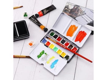 Listing 5 of 9 for Art Supplies Creative Empty Paint Palette Watercolor Storage Case Pigment Box