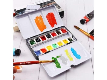 Listing 6 of 9 for Art Supplies Creative Empty Paint Palette Watercolor Storage Case Pigment Box