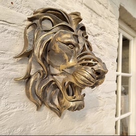 Listing 4 of 8 for Lion Head Wall Decor, Large Lion Head Wall Mounted Art Sculpture