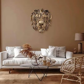 Listing 6 of 8 for Lion Head Wall Decor, Large Lion Head Wall Mounted Art Sculpture