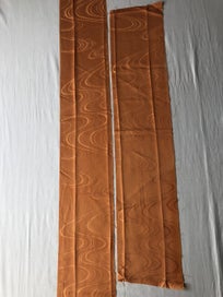 Listing 4 of 13 for Vintage Orange Woven Silk Fabric Pieces X2 Kimono Panels