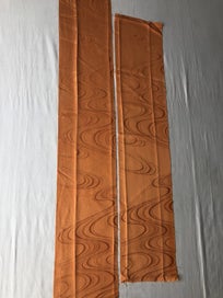 Listing 5 of 13 for Vintage Orange Woven Silk Fabric Pieces X2 Kimono Panels