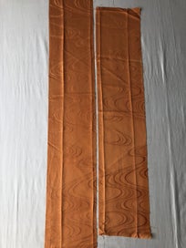 Listing 7 of 13 for Vintage Orange Woven Silk Fabric Pieces X2 Kimono Panels