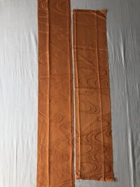 Listing 9 of 13 for Vintage Orange Woven Silk Fabric Pieces X2 Kimono Panels