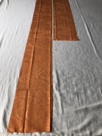 Listing 12 of 13 for Vintage Orange Woven Silk Fabric Pieces X2 Kimono Panels