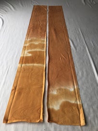 Listing 2 of 11 for Vintage Japanese Orange Cloud Silk Fabric Pieces Kimono Panels x2