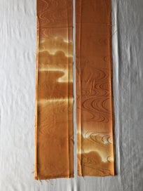 Listing 8 of 11 for Vintage Japanese Orange Cloud Silk Fabric Pieces Kimono Panels x2